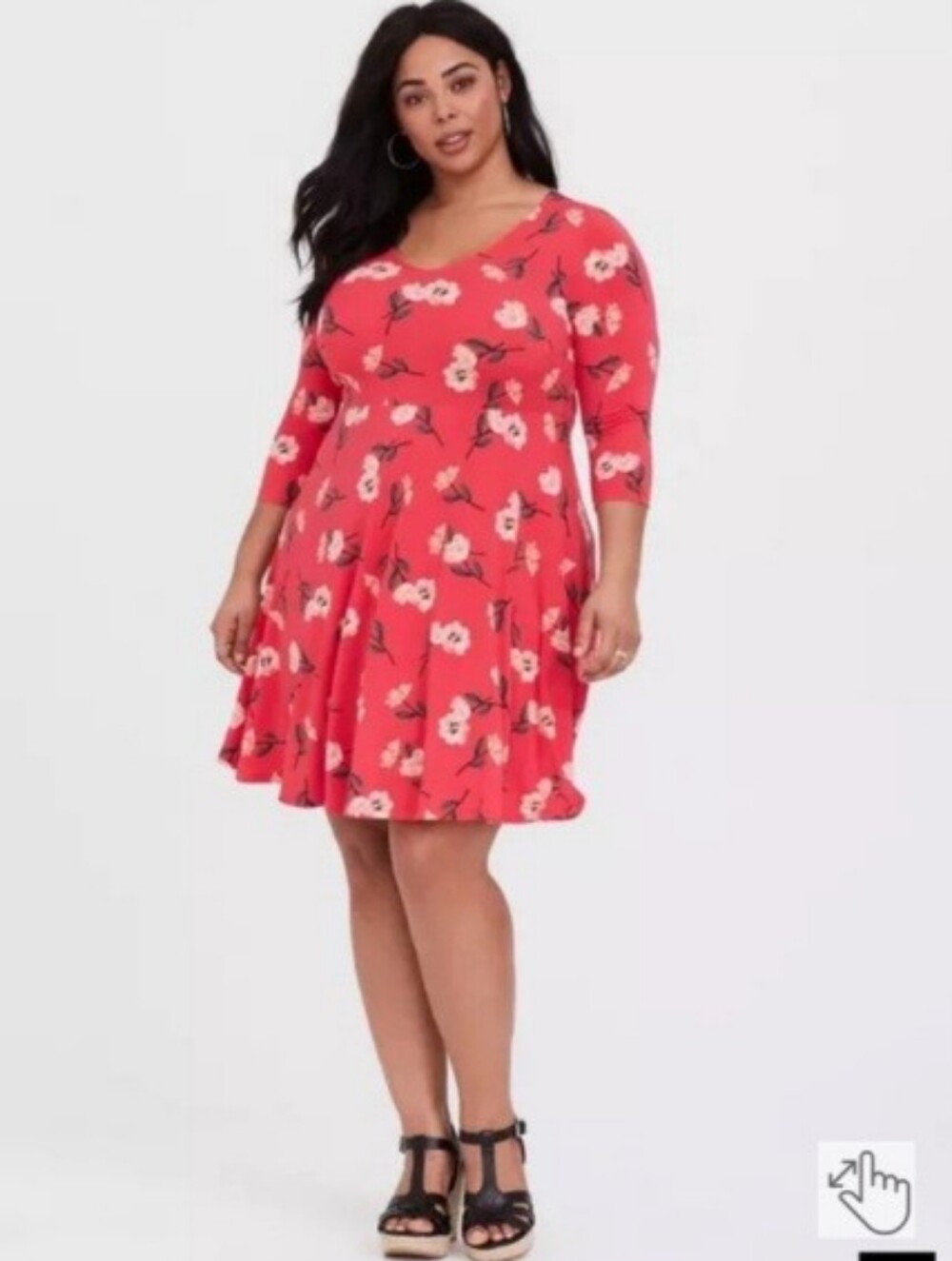LN Torrid Romantic Floral Empire Waist Skater Dress